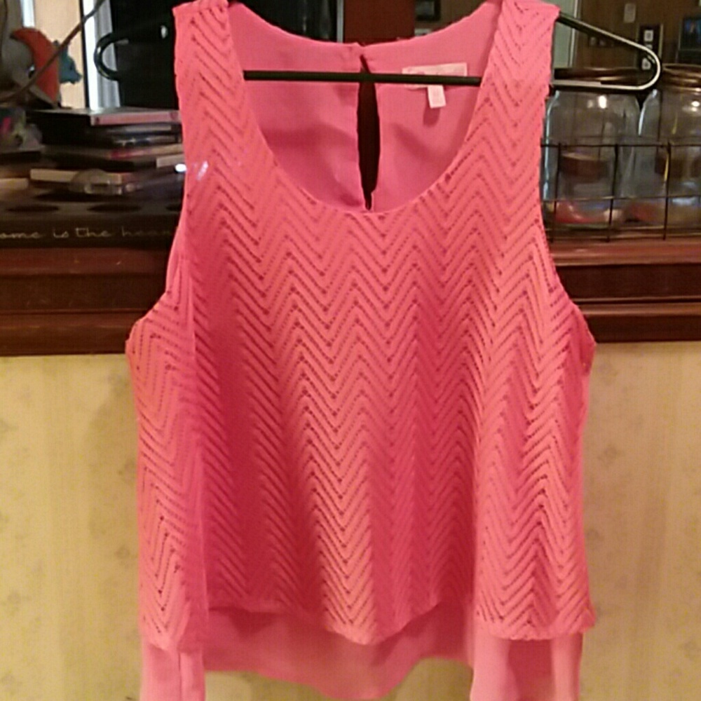 Coral pink Candie's blouse